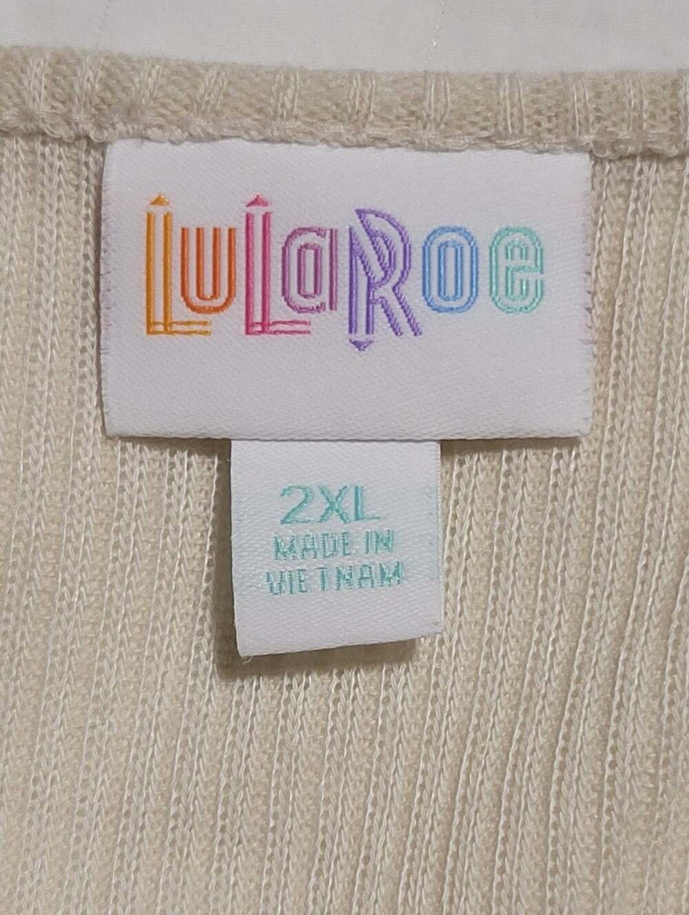Cream Open-Front Ribbed Women's Cardigan - Picture 4 of 7